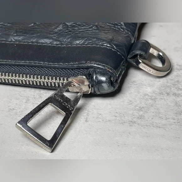 Jimmy Choo Oversized Derek Clutch Wrislet Black Leather Studded Star Bag - Picture 9 of 17